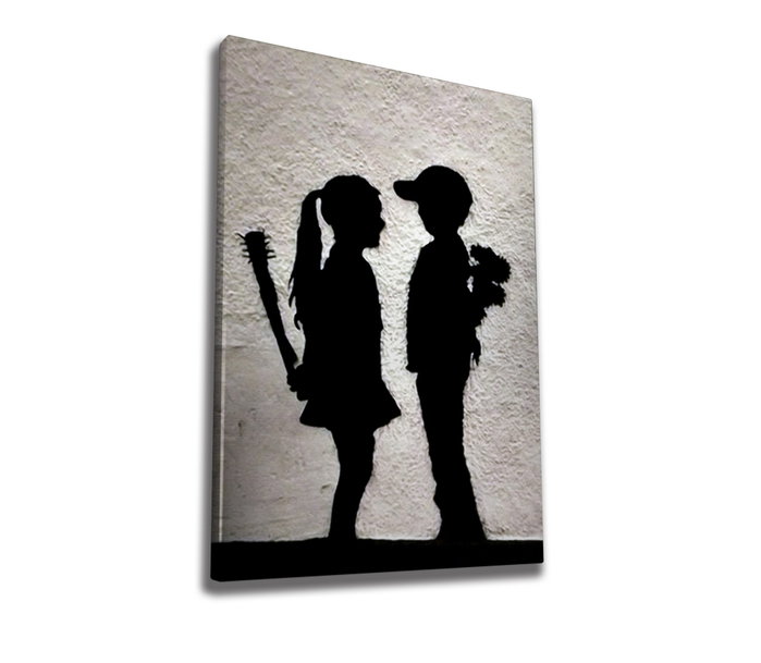 Wallity WY61 Banksy Lienzo Decorativo Enmarcado 50 x 70 cm Wallity WY61 Banksy Lienzo Decorativo Enmarcado 50 x 70 cm